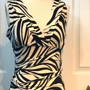 Black and cream zebra cocktail Dress